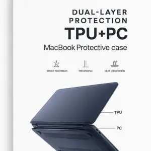 قاب محافظ Piblue برای مک‌بوک ایر 13.3 اینچ مدل A1932 – محافظ دو لایه TPU و PC